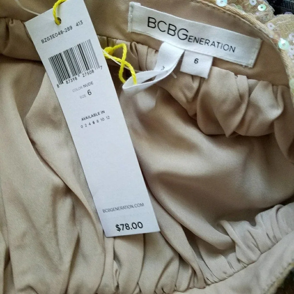 Sequined Mini Skirt by BCBGeneration Skirt Peach Sequins Size 6 - Picture 4 of 5